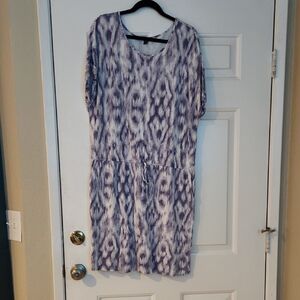 Hilary Radley Lavender Patterned Midi Dress